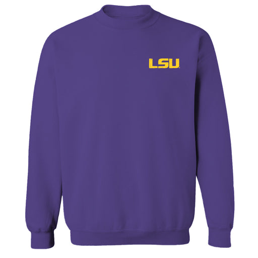 LSU Tigers Hand Sketched Vive La Fete Impressions Artwork Purple Crew Neck Sweatshirt for Women