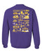 LSU Tigers Hand Sketched Vive La Fete Impressions Artwork Purple Crew Neck Sweatshirt for Women - Vive La Fête - Online Apparel Store