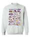 LSU Tigers Hand Sketched Vive La Fete Impressions White Cotton Crewneck Sweatshirt for Women