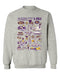 LSU Tigers Hand Sketched Vive La Fete Impressions Grey Cotton Crewneck Sweatshirt for Women