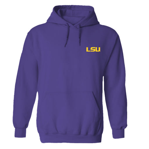 LSU Tigers Hand Sketched Vive La Fete Impressions Artwork Purple Cotton Fleece Long Sleeve Hoodie