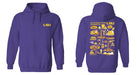 LSU Tigers Hand Sketched Vive La Fete Impressions Artwork Purple Cotton Fleece Long Sleeve Hoodie - Vive La Fête - Online Apparel Store