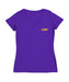 LSU Tigers Hand Sketched Vive La Fete Impressions Artwork Purple Women Cotton Short Sleeve V-Neck Tshirt
