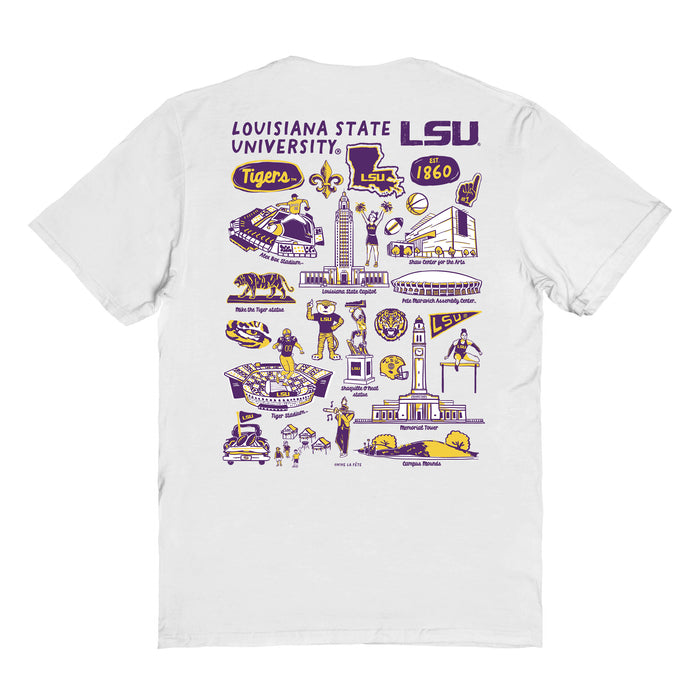LSU Tigers Vive La Fete Impressions Artwork Purple Womens Cotton Tshirt - Vive La Fête - Online Apparel Store