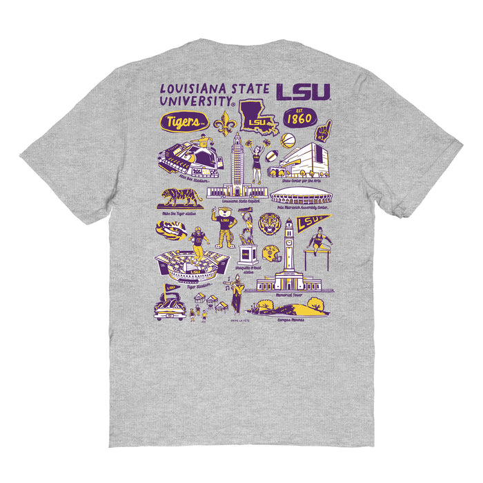 LSU Tigers Vive La Fete Impressions Artwork Purple Womens Cotton Tshirt - Vive La Fête - Online Apparel Store