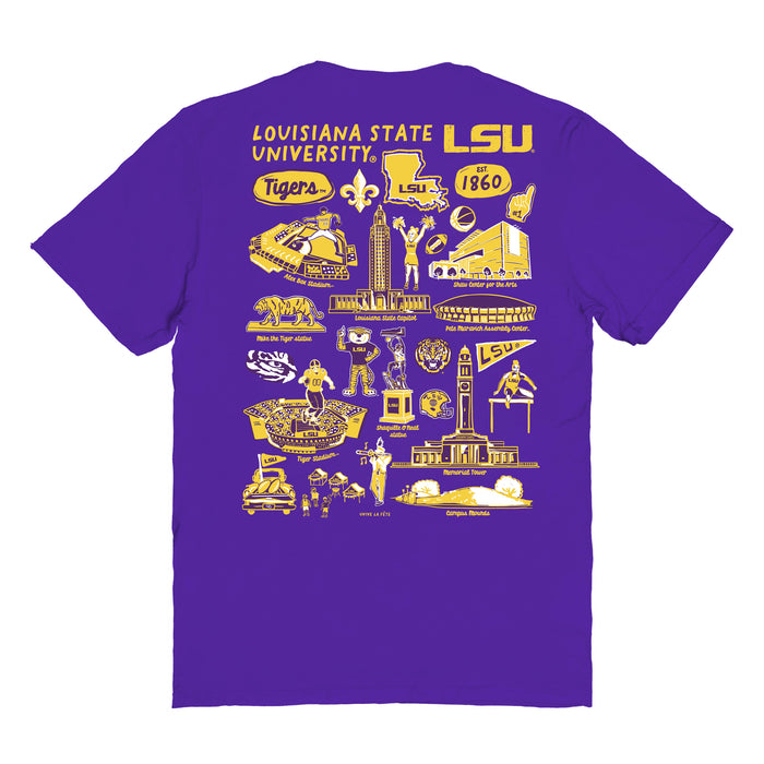 LSU Tigers Vive La Fete Impressions Artwork Purple Womens Cotton Tshirt - Vive La Fête - Online Apparel Store