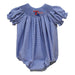 Louisiana Tech Bulldogs Smocked Royal Gingham Short Sleeve Girls Bubble