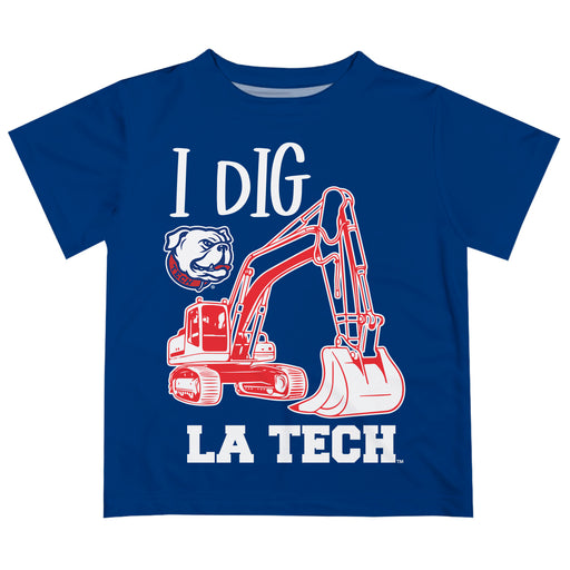 Louisiana Tech Bulldogs Vive La Fete Excavator Boys Game Day Blue Short Sleeve Tee