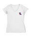 Louisiana Tech Bulldogs Hand Sketched Vive La Fete Impressions Artwork White Women Cotton Short Sleeve V-Neck Tshirt