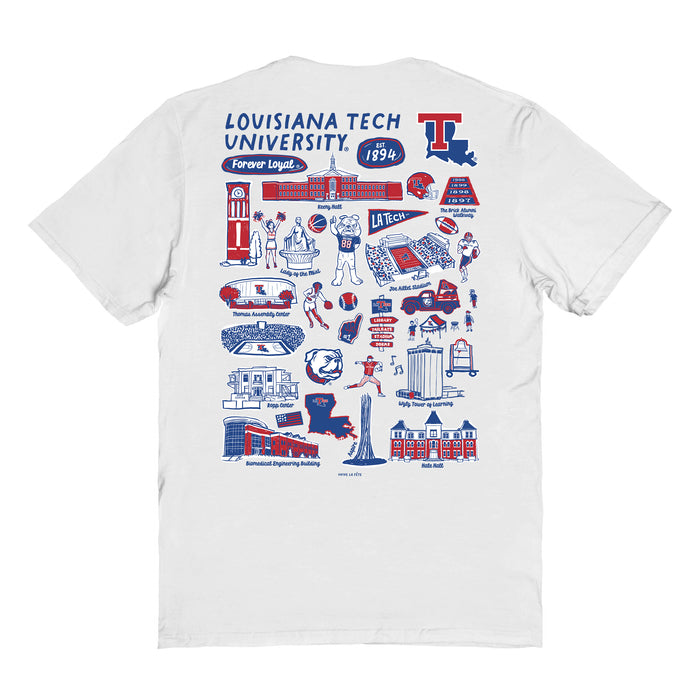 Louisiana Tech Bulldogs Vive La Fete Impressions Artwork Navy Womens Cotton Tshirt - Vive La Fête - Online Apparel Store
