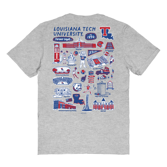 Louisiana Tech Bulldogs Vive La Fete Impressions Artwork Navy Womens Cotton Tshirt - Vive La Fête - Online Apparel Store
