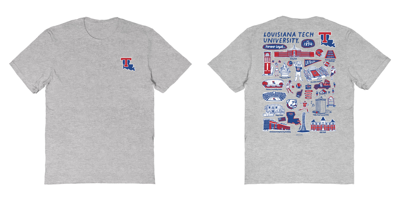 Louisiana Tech Bulldogs Vive La Fete Impressions Artwork Navy Womens Cotton Tshirt - Vive La Fête - Online Apparel Store