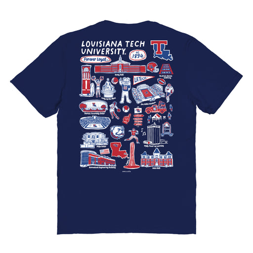 Louisiana Tech Bulldogs Vive La Fete Impressions Artwork Navy Womens Cotton Tshirt - Vive La Fête - Online Apparel Store
