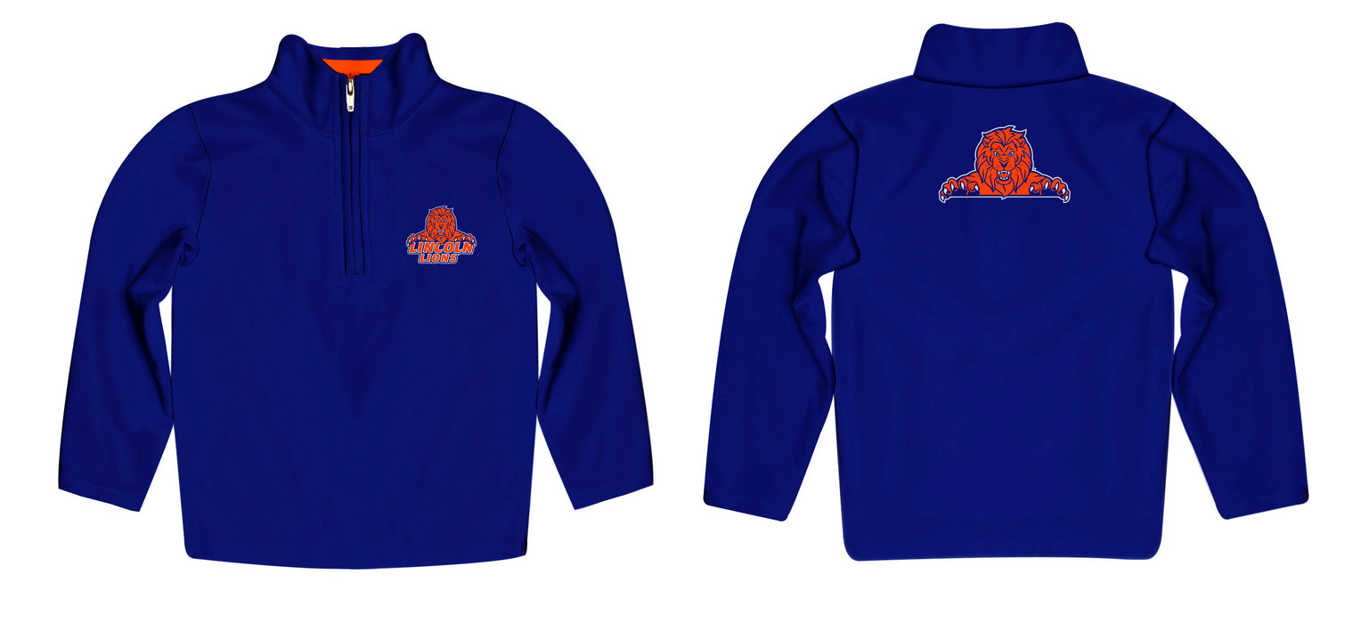Lincoln University Lions LU Vive La Fete Game Day Solid Blue Quarter Zip Pullover Sleeves - Vive La Fête - Online Apparel Store