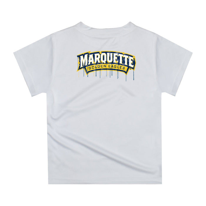 Marquette Golden Eagles Original Dripping Football Helmet White T-Shirt by Vive La Fete - Vive La Fête - Online Apparel Store