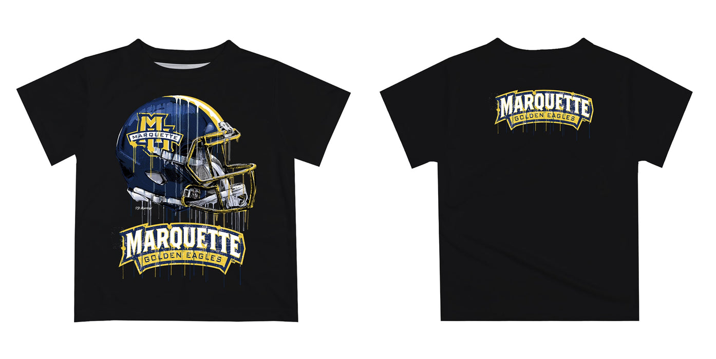 Marquette Golden Eagles Original Dripping Football Helmet Black T-Shirt by Vive La Fete - Vive La Fête - Online Apparel Store