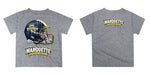 Marquette Golden Eagles Original Dripping Football Helmet Heather Gray T-Shirt by Vive La Fete - Vive La Fête - Online Apparel Store