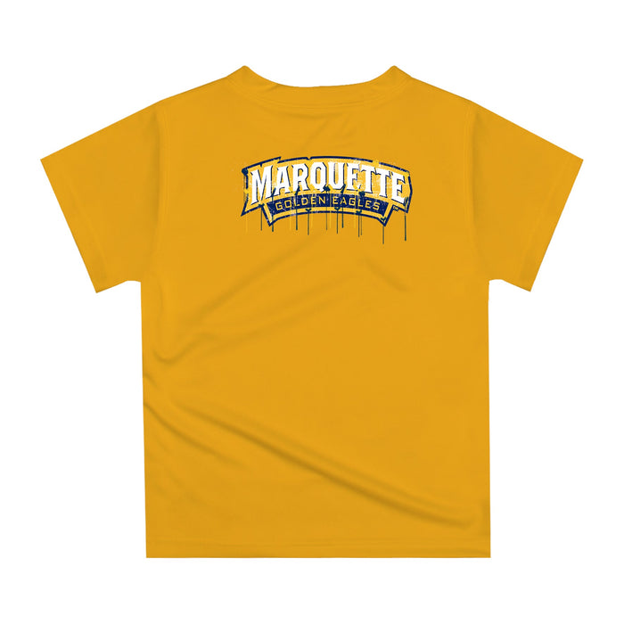 Marquette Golden Eagles Original Dripping Football Helmet Gold T-Shirt by Vive La Fete - Vive La Fête - Online Apparel Store