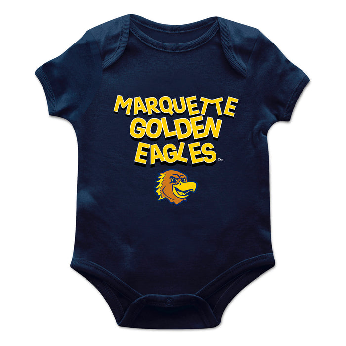 Marquette Golden Eagles Vive La Fete Infant Game Day Navy Short Sleeve Bodysuit
