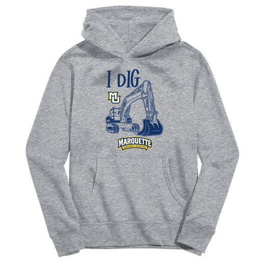 Marquette Golden Eagles Excavator Heather Grey Cotton Youth Hoodie