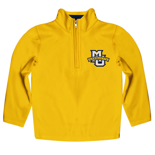 Marquette Golden Eagles Vive La Fete Game Day Solid Gold Quarter Zip Pullover Sleeves
