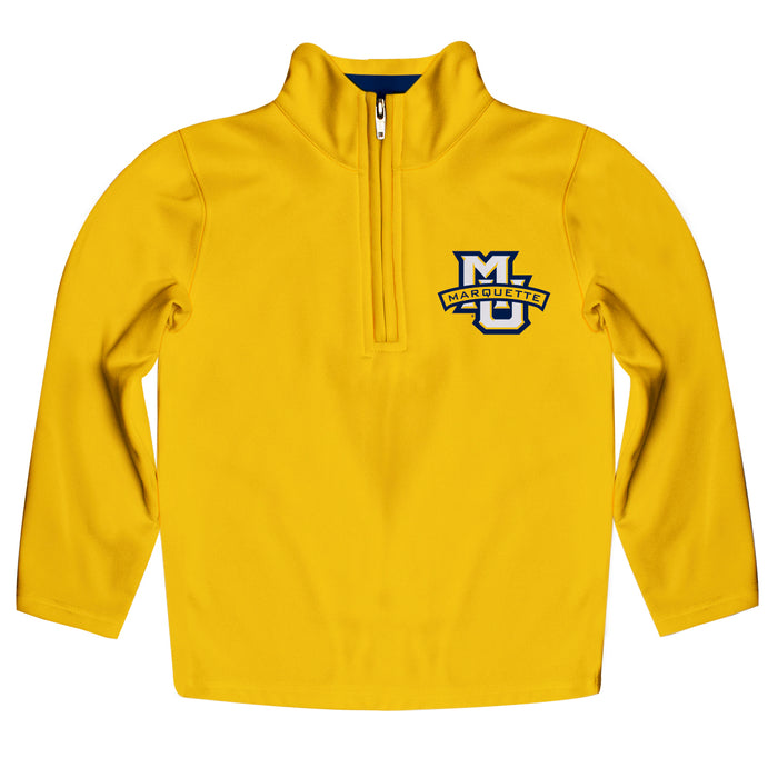 Marquette Golden Eagles Vive La Fete Game Day Solid Gold Quarter Zip Pullover Sleeves