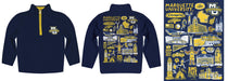 Marquette Golden Eagles Hand Sketched Vive La Fete Impressions Artwork Navy Boys Quarter Zip Pullover V1 - Vive La Fête - Online Apparel Store