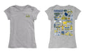 Marquette Golden Eagles Hand Sketched Vive La Fete Impressions Artwork Grey Girls Cotton Short Sleeve Tee - Vive La Fête - Online Apparel Store