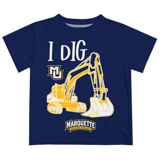 Marquette Golden Eagles Vive La Fete Excavator Boys Game Day Navy Short Sleeve Tee