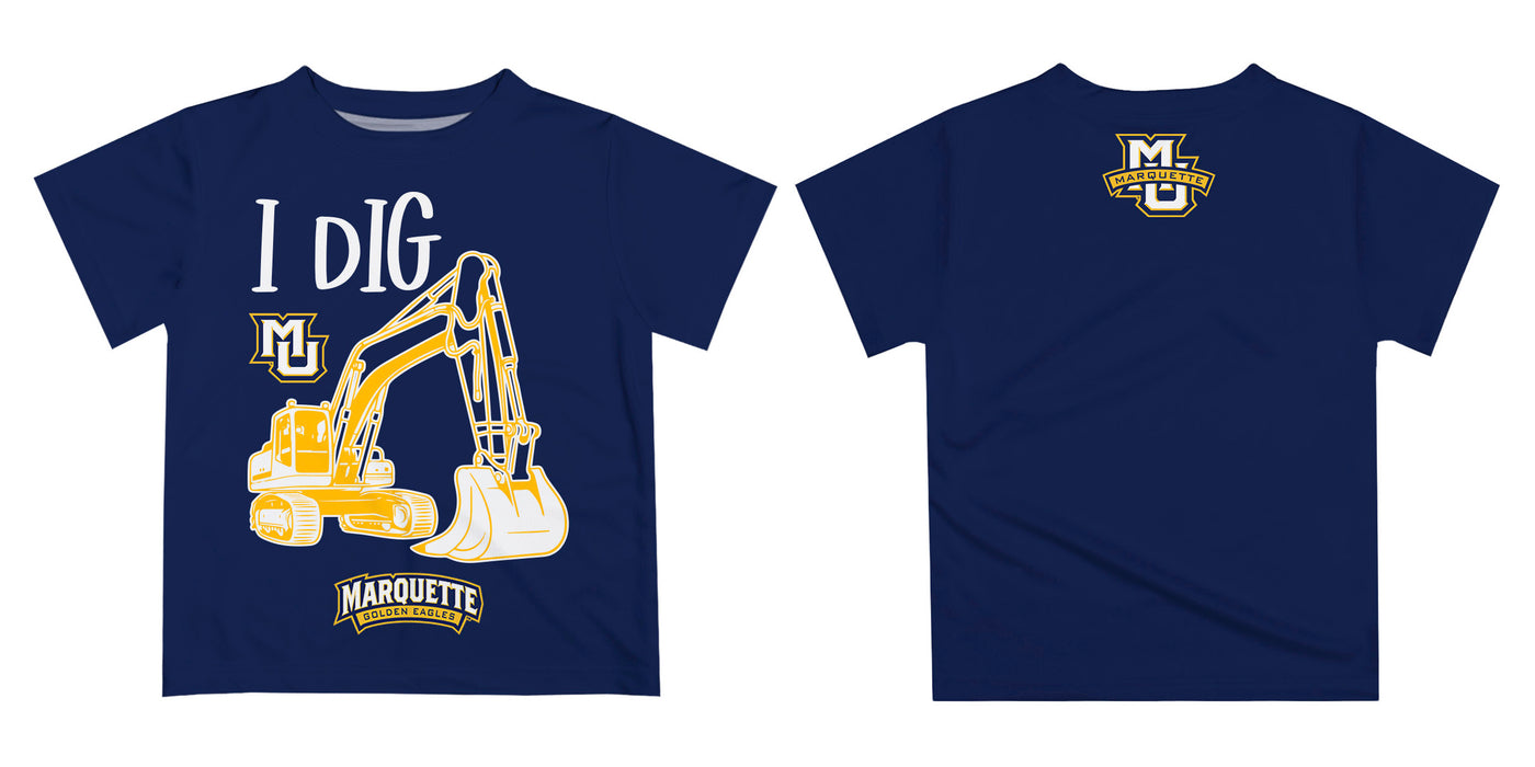 Marquette Golden Eagles Vive La Fete Excavator Boys Game Day Navy Short Sleeve Tee - Vive La Fête - Online Apparel Store