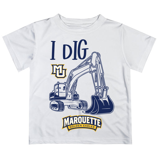 Marquette Golden Eagles Vive La Fete Excavator Boys Game Day White Short Sleeve Tee