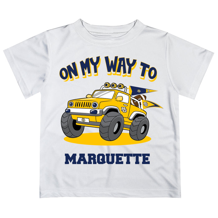 Marquette Golden Eagles Vive La Fete Monster Truck Boys Game Day White Short Sleeve Tee