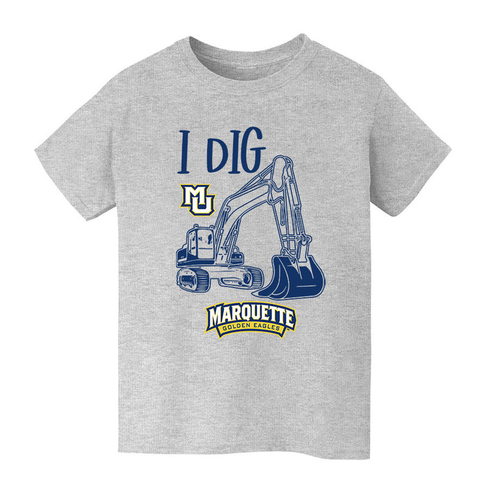 Marquette Golden Eagles Vive La Fete Excavator Heather Grey Cotton Short Sleeve Tee