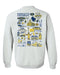 Marquette Golden Eagles Hand Sketched Artwork Navy Crewneck Sweatshirt for Women - Vive La Fête - Online Apparel Store