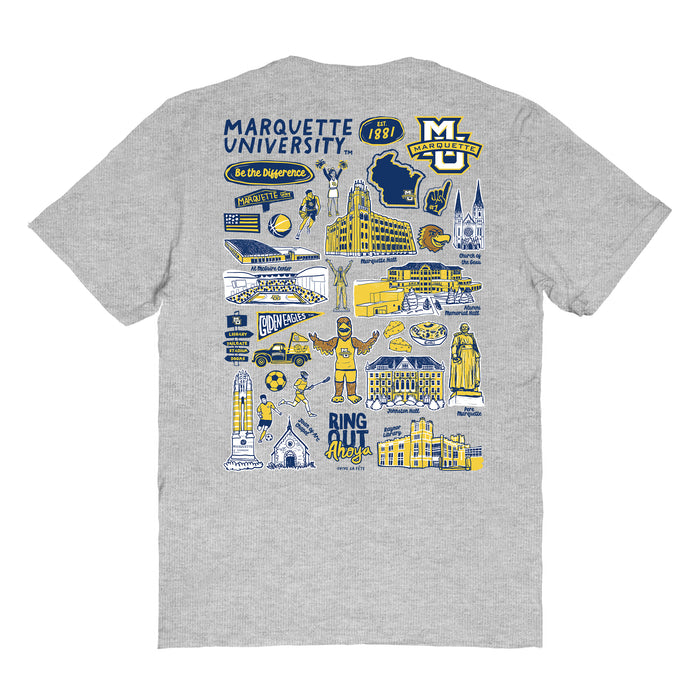 Marquette Golden Eagles Vive La Fete Impressions Artwork Womens Cotton Tshirt - Vive La Fête - Online Apparel Store
