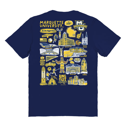 Marquette Golden Eagles Vive La Fete Impressions Artwork Womens Cotton Tshirt - Vive La Fête - Online Apparel Store