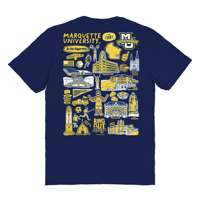 Marquette Golden Eagles Vive La Fete Impressions Artwork Womens Cotton Tshirt - Vive La Fête - Online Apparel Store