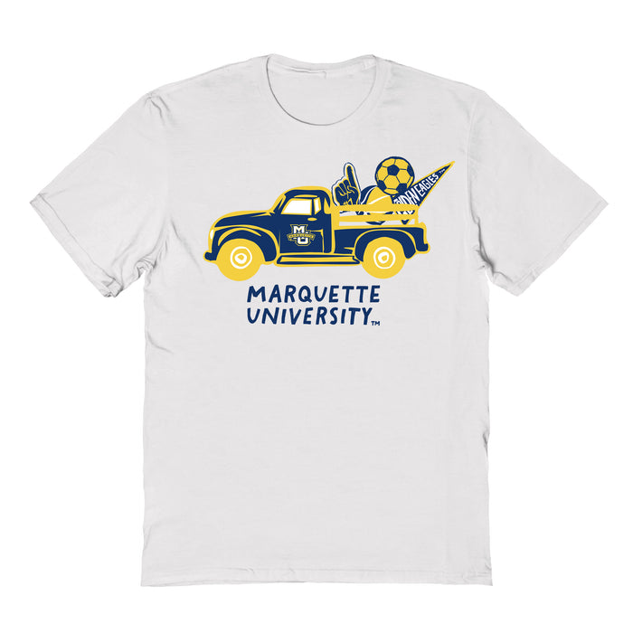 Marquette Golden Eagles Hand Sketched Vive La Fete Impressions Truck White T-shirt for Women