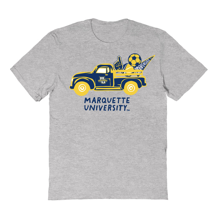 Marquette Golden Eagles Hand Sketched Vive La Fete Impressions Truck Grey T-shirt for Women