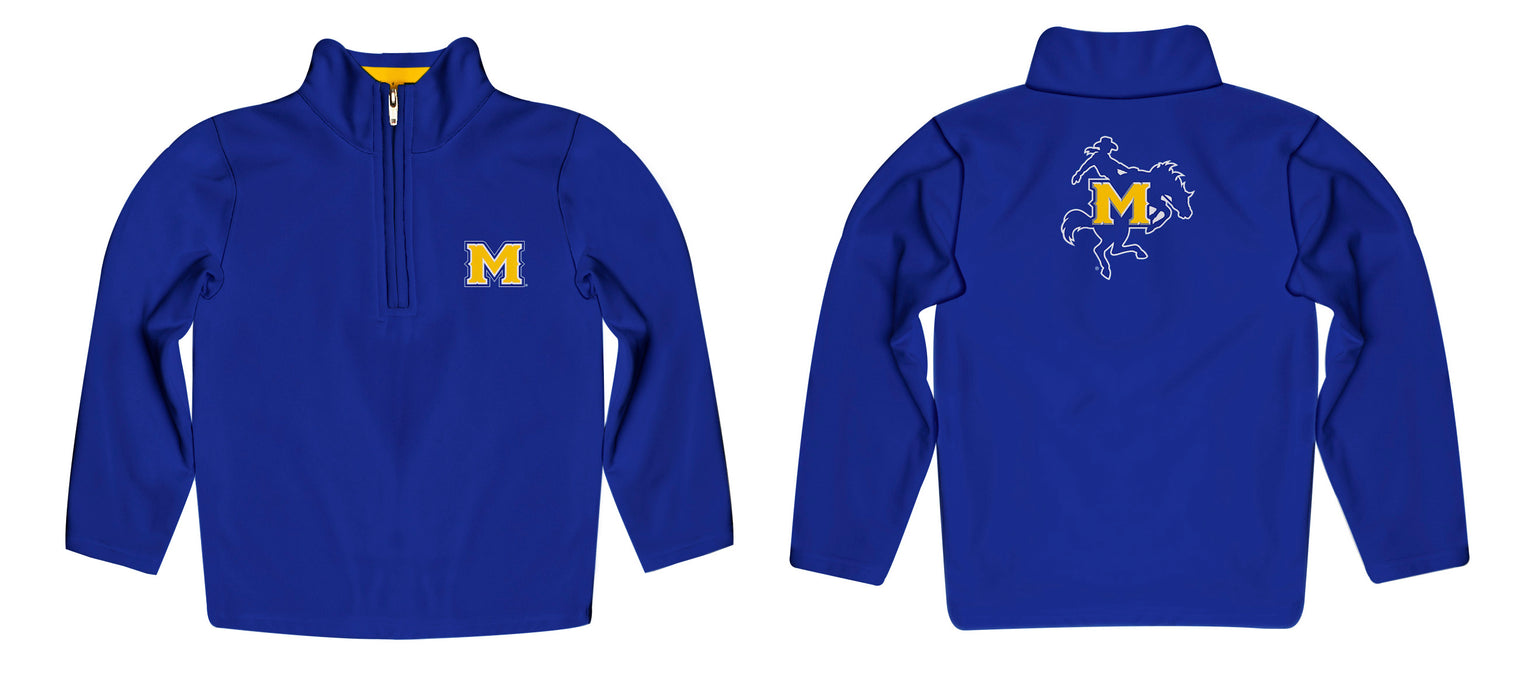McNeese State University Cowboys Vive La Fete Game Day Solid Blue Quarter Zip Pullover Sleeves - Vive La Fête - Online Apparel Store