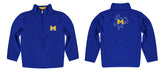 McNeese State University Cowboys Vive La Fete Game Day Solid Blue Quarter Zip Pullover Sleeves - Vive La Fête - Online Apparel Store