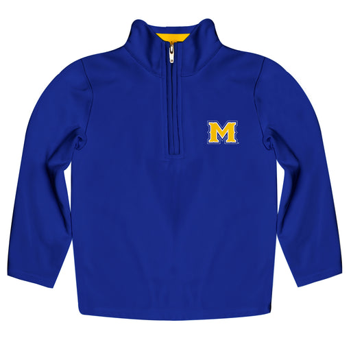 McNeese State University Cowboys Vive La Fete Game Day Solid Blue Quarter Zip Pullover Sleeves