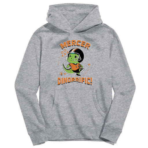 Mercer University Bears MU Dinorrific Heather Grey Cotton Youth Hoodie