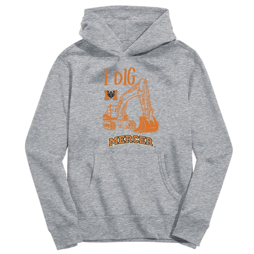 Mercer University Bears MU Excavator Heather Grey Cotton Youth Hoodie