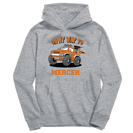 Mercer University Bears MU On My Way Monster Truck Heather Grey Cotton Youth Hoodie