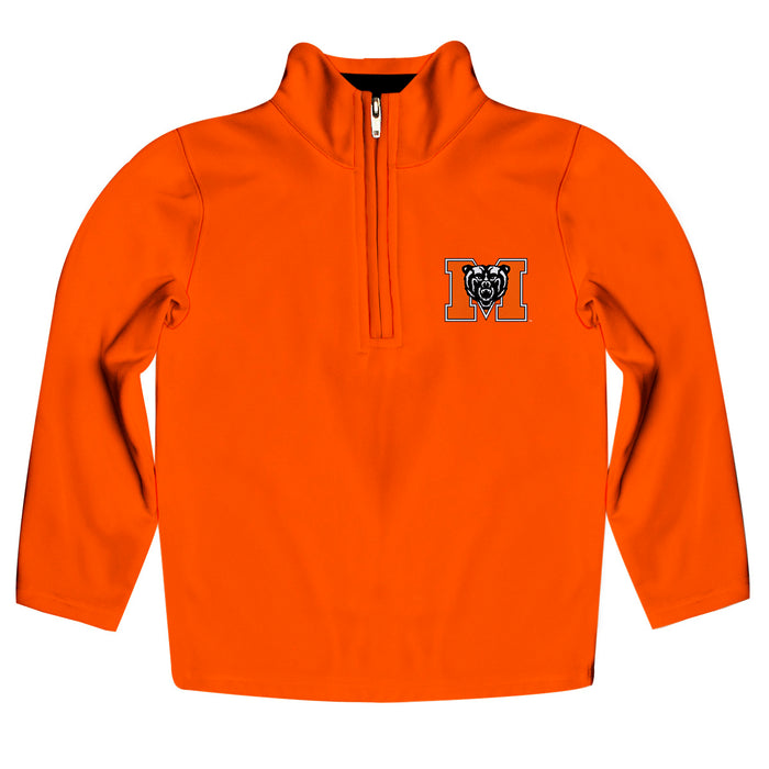 Mercer University Bears MU Vive La Fete Game Day Solid Orange Quarter Zip Pullover Sleeves