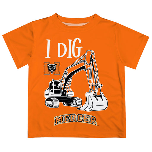 Mercer University Bears MU Vive La Fete Excavator Boys Game Day Orange Short Sleeve Tee