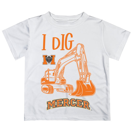 Mercer University Bears MU Vive La Fete Excavator Boys Game Day White Short Sleeve Tee