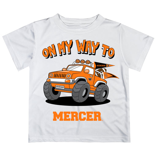 Mercer University Bears MU Vive La Fete Monster Truck Boys Game Day White Short Sleeve Tee