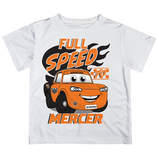 Mercer University Bears MU Vive La Fete Toy Racing Car Boys Game Day White Short Sleeve Tee